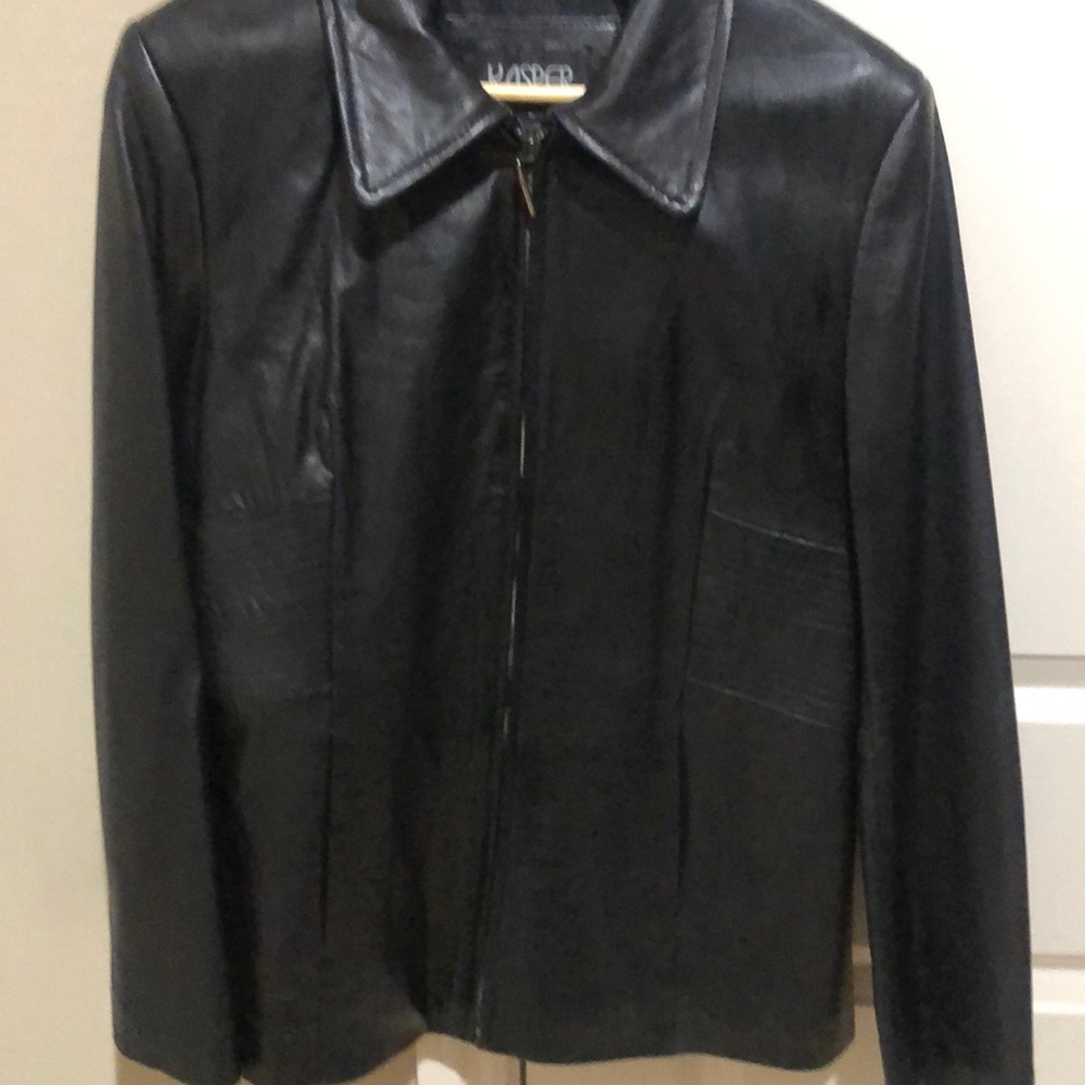 Soft Black Leather Blazer